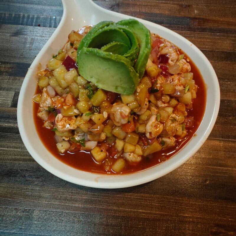 Tostada Camaron Curtido  