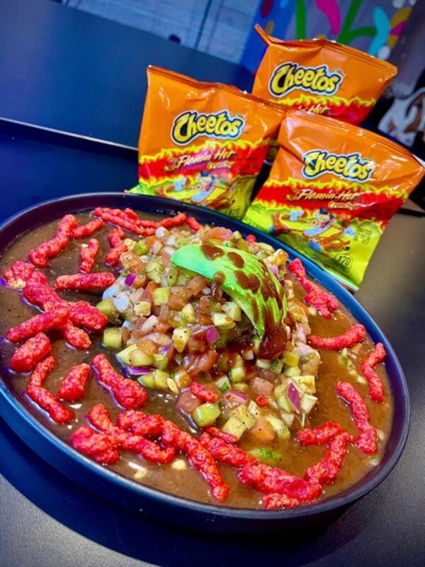 Hot Cheetos Tostada  